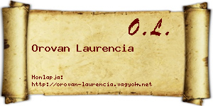 Orovan Laurencia névjegykártya